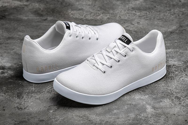 White Nobull Canvas Men's Trainers | CA D1259F